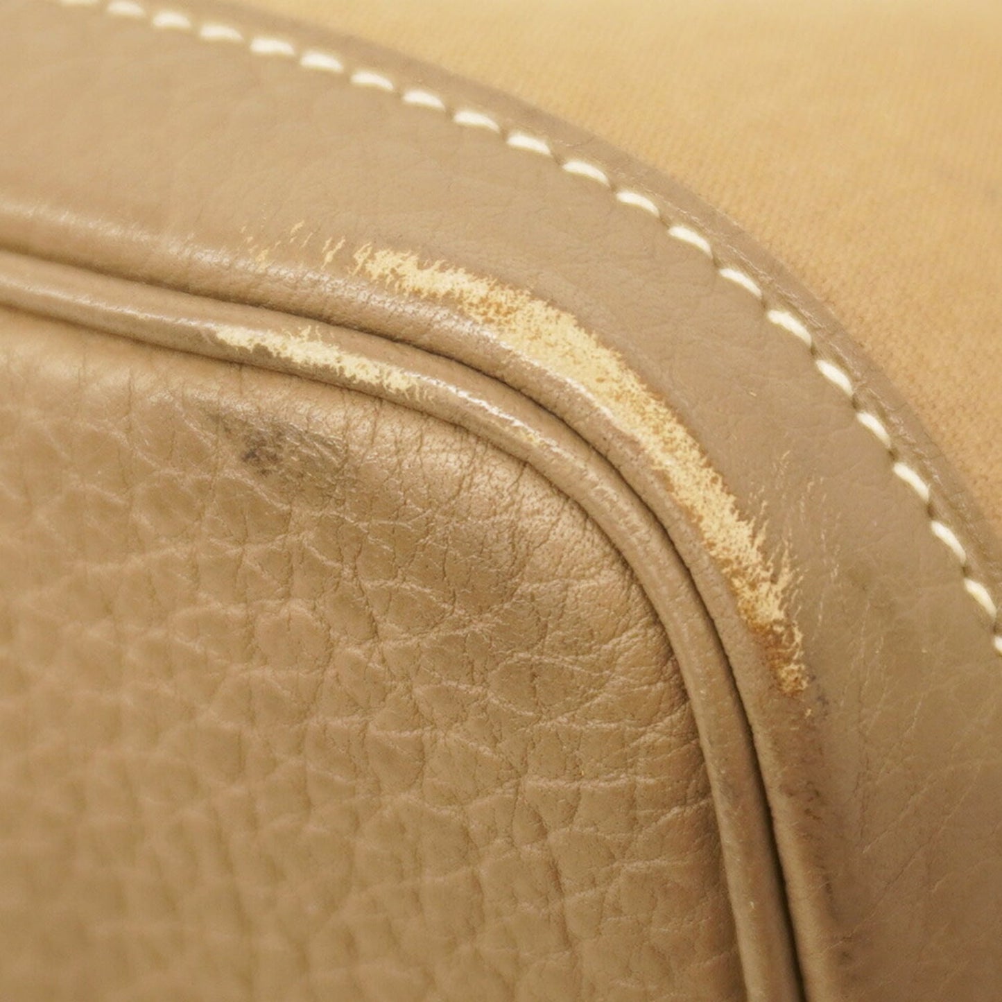 Hermes Etoupe Gray Toile Officier Tote Bag (Pre-Owned)