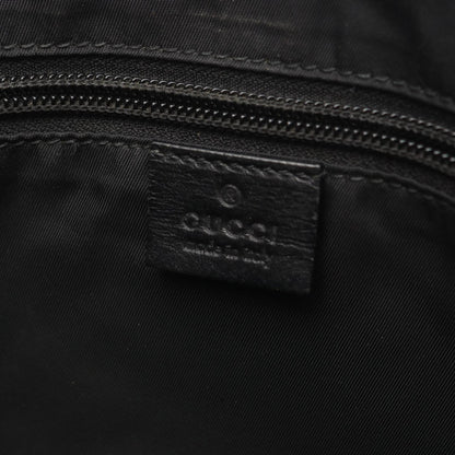 Gucci Black Green Red Color Canvas Leather Tote Bag (Pre-Owned)