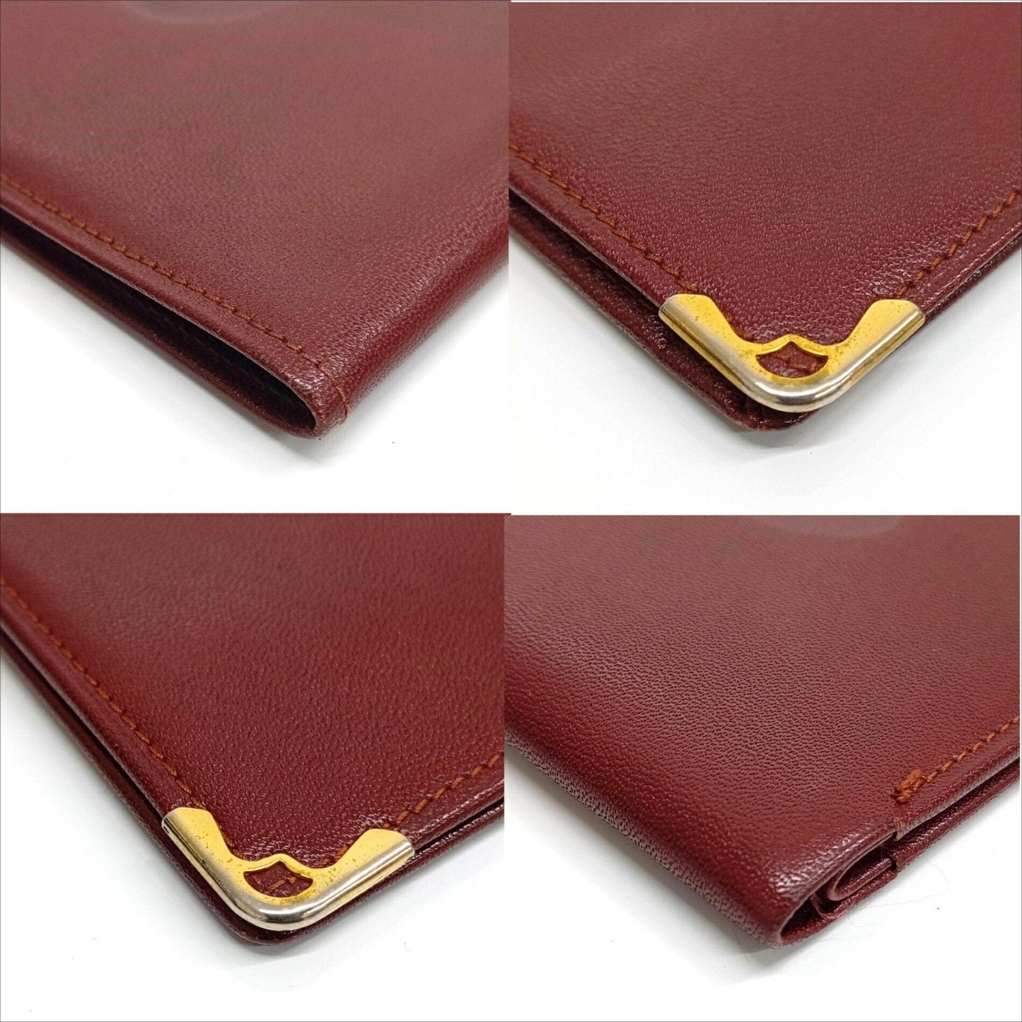 Cartier Bordeaux Leather Long Bill Wallet (Bi-Fold) (Pre-Owned)