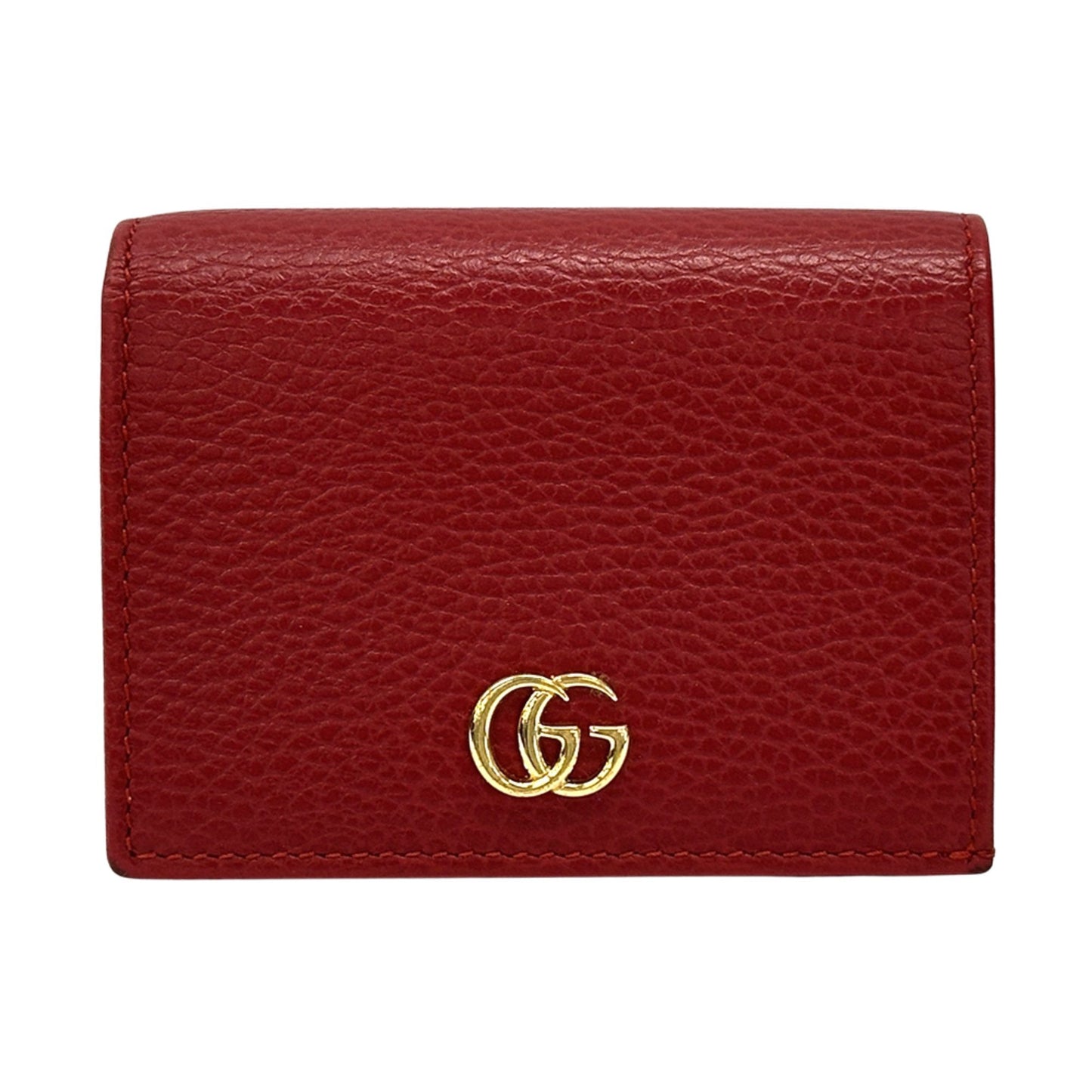 Gucci Red Color Leather Wallet (Bi-Fold) (Pre-Owned)