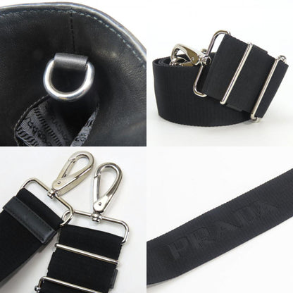 Prada Black Nylon Leather Tote Bag (Pre-Owned)