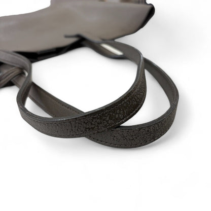 Yves Saint Laurent Gray Leather Pouch Tote Bag (Pre-Owned)