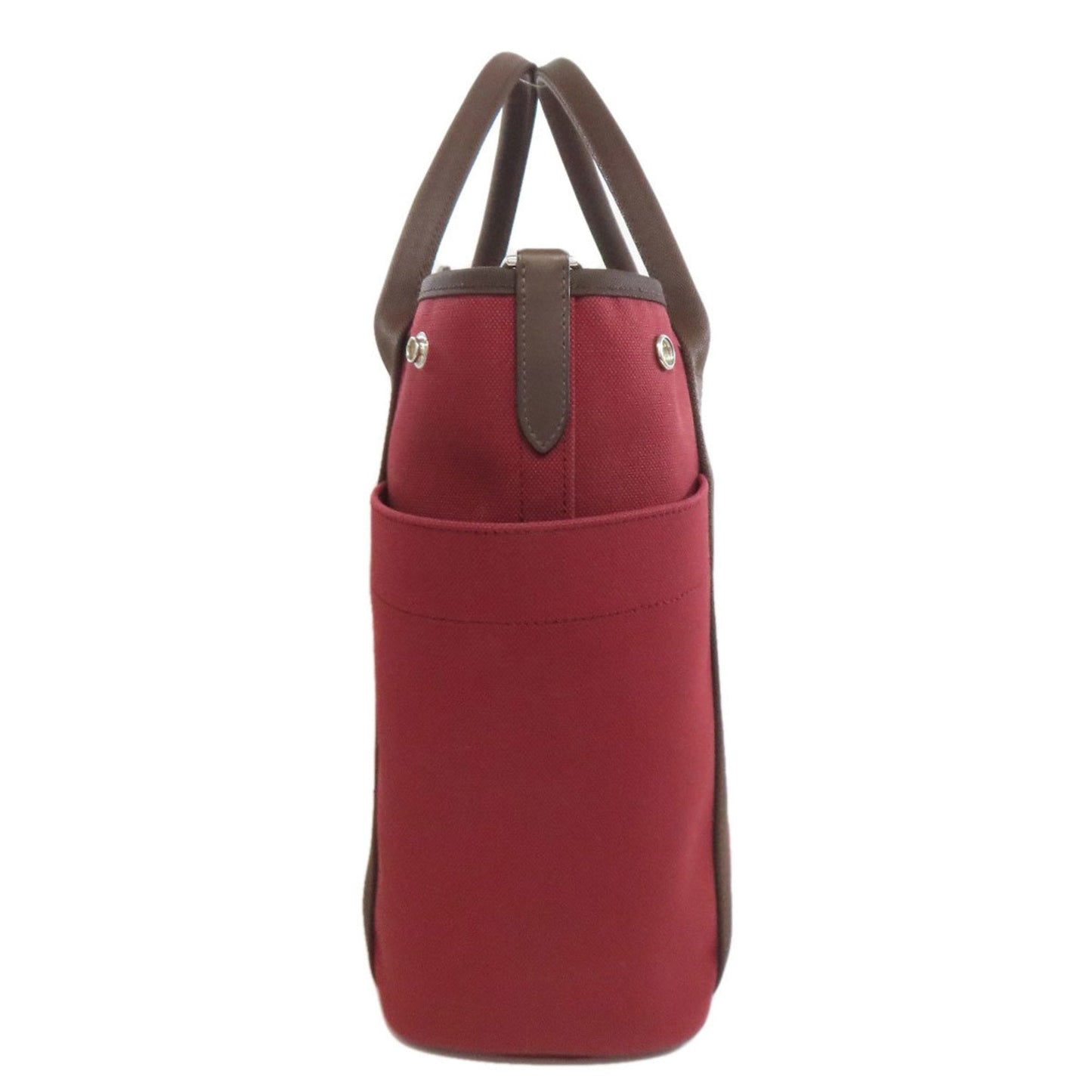 Hermes Bordeaux Brown Canvas Tote Bag (Pre-Owned)