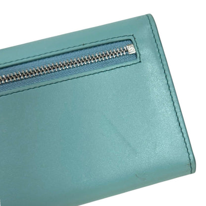 Loewe Blue Green Leather Long Wallet (Tri-Fold) (Pre-Owned)