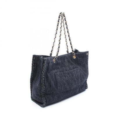 Chanel Multi-Color Navy Denim Tote Bag (Pre-Owned)