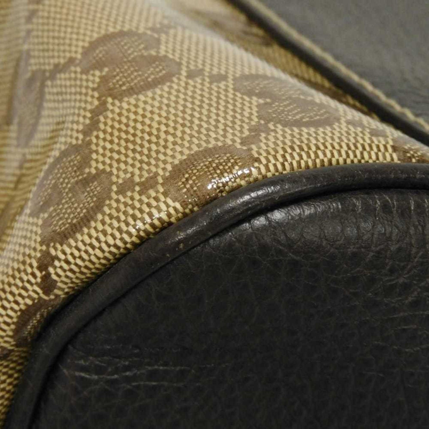 Gucci Beige Brown Gg Crystal Canvas Vinyl Coated Canvas Shoulder Bag Tote Bag (Pre-Owned)