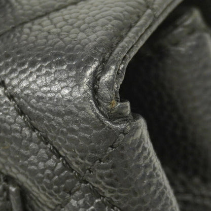 Chanel Black Grained Calfskin Handbag (Pre-Owned)