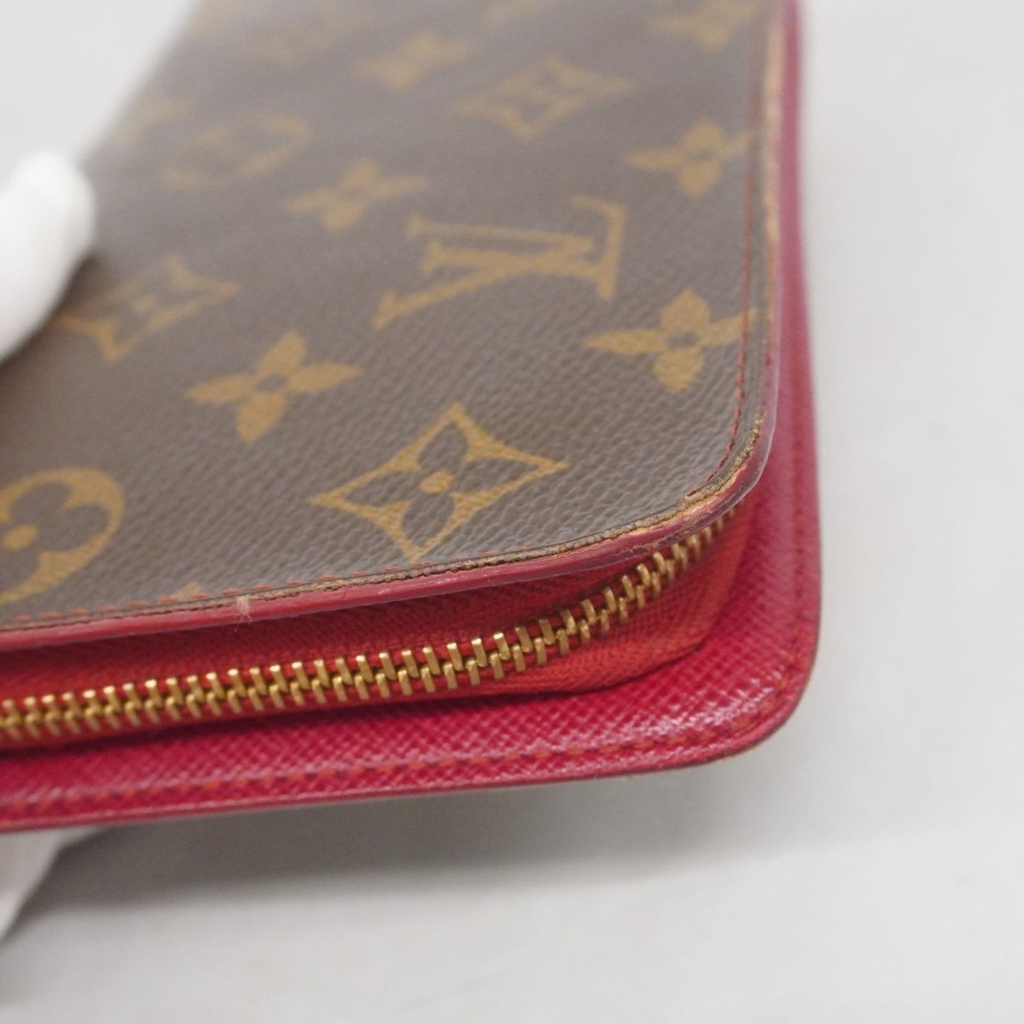 Louis Vuitton Brown Red Color Long Wallet (Bi-Fold) (Pre-Owned)
