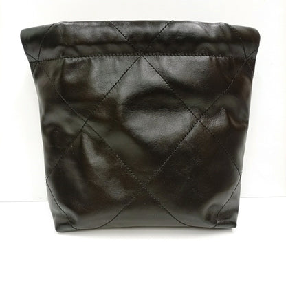Chanel Black Leather Handbag Shoulder Bag (Pre-Owned)