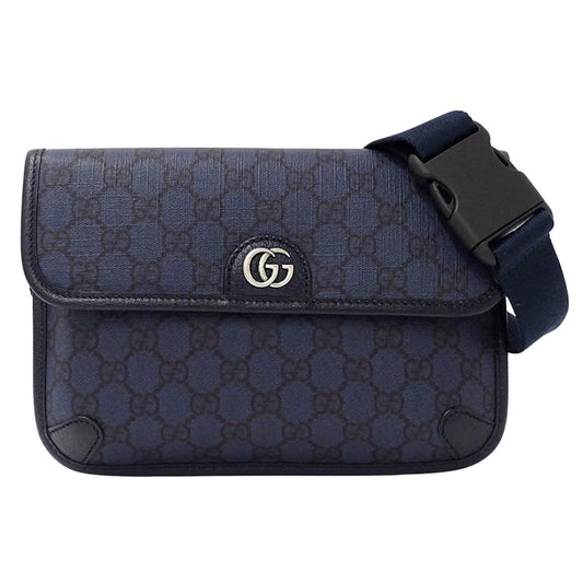 Gucci Navy Gg Supreme Shoulder Bag Sling Bag (Pre-Owned)