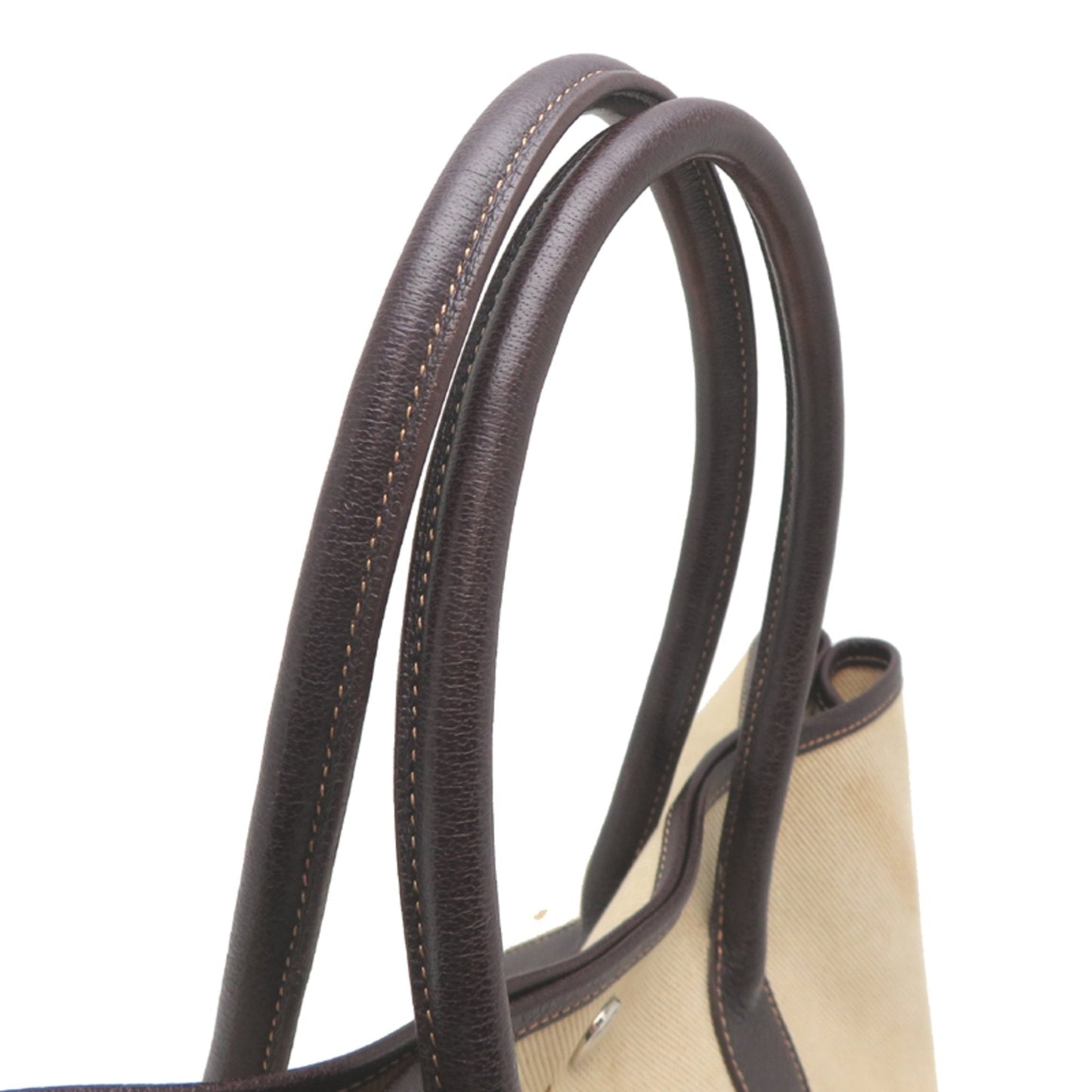 Hermes Brown White Leather Tote Bag (Pre-Owned)