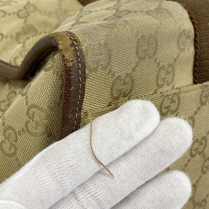 Gucci Beige Brown Canvas Tote Bag (Pre-Owned)