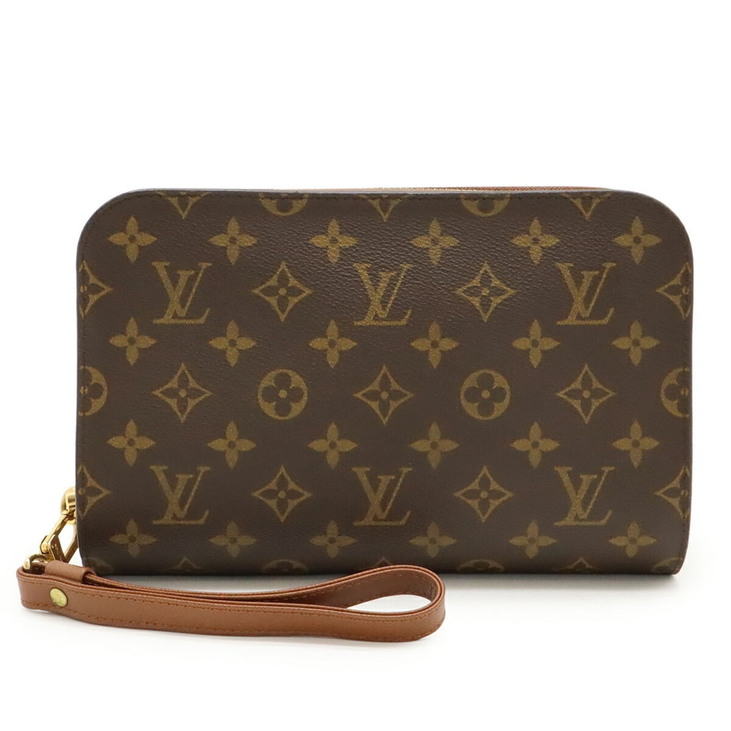 Louis Vuitton Brown Pvc Clutch Bag Handbag (Pre-Owned)