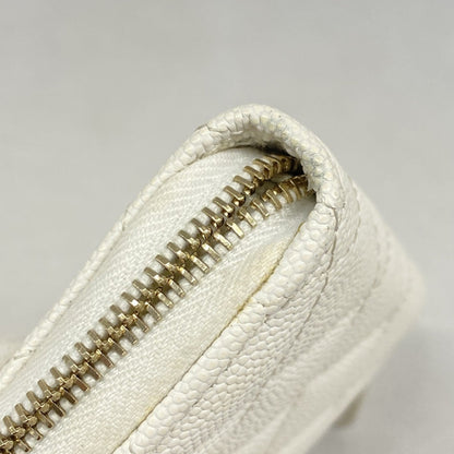 Chanel White Grained Calfskin Coin Purse/Coin Case (Pre-Owned)