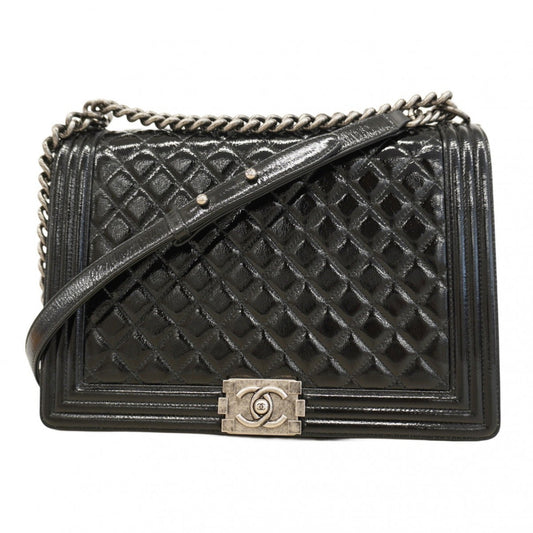 Chanel Black Patent Leather Shoulder Bag (Pre-Owned)