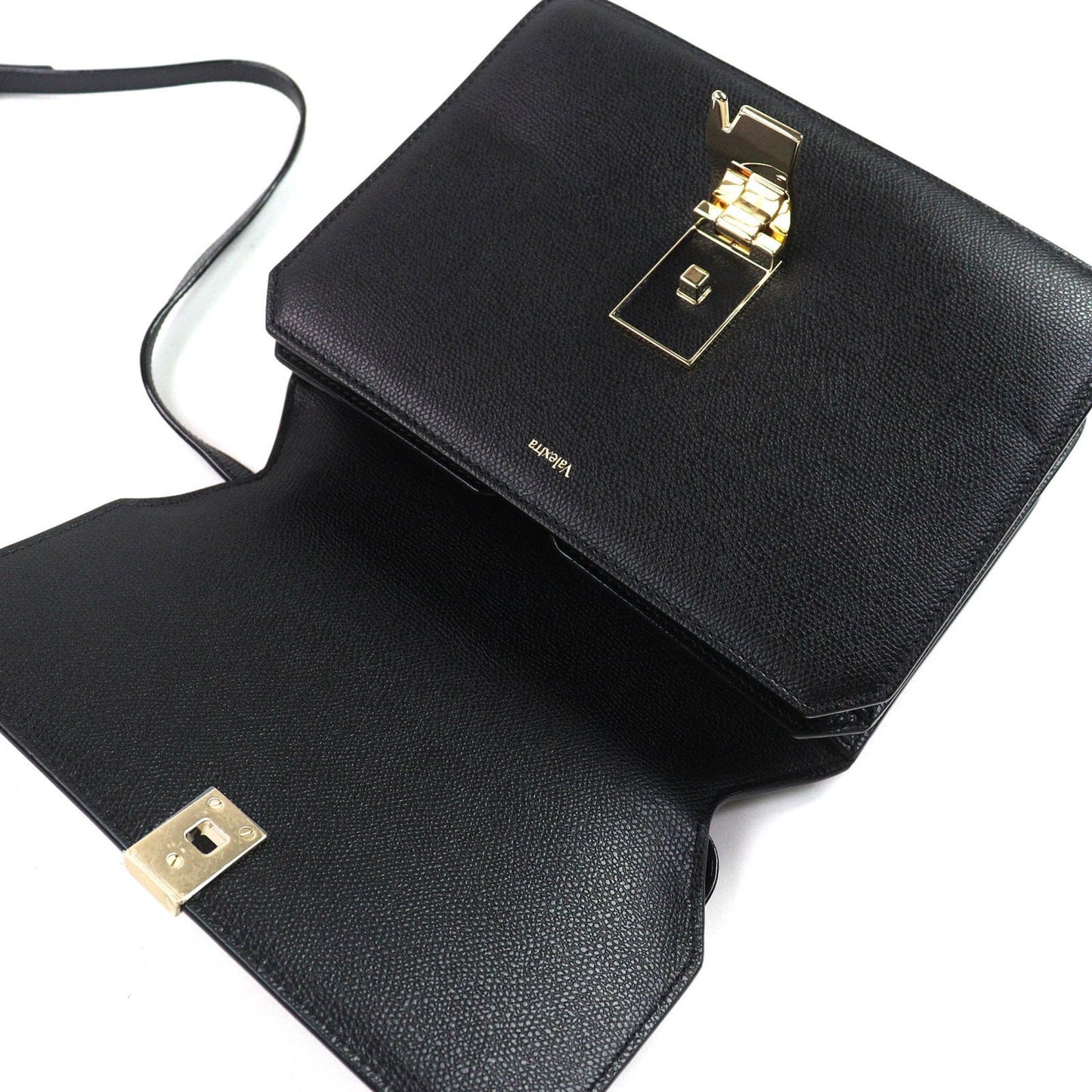 Valextra Black Leather Shoulder Bag (Pre-Owned)