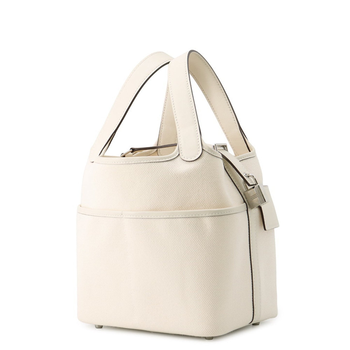 Hermes Picotin Silver Swift Leather Handbag Tote Bag (Pre-Owned)