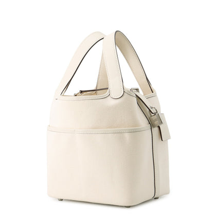 Hermes Picotin Silver Swift Leather Handbag Tote Bag (Pre-Owned)