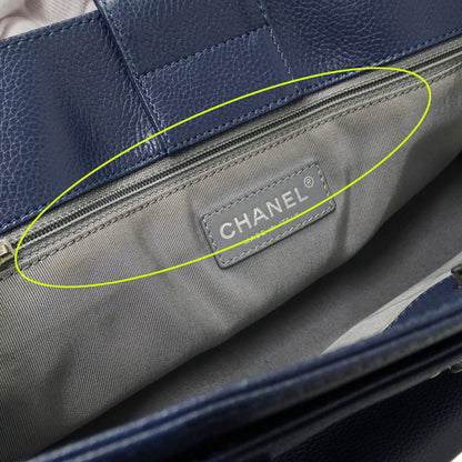 Chanel Blue Leather Tote Bag (Pre-Owned)