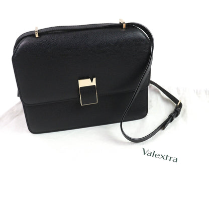 Valextra Black Leather Shoulder Bag (Pre-Owned)