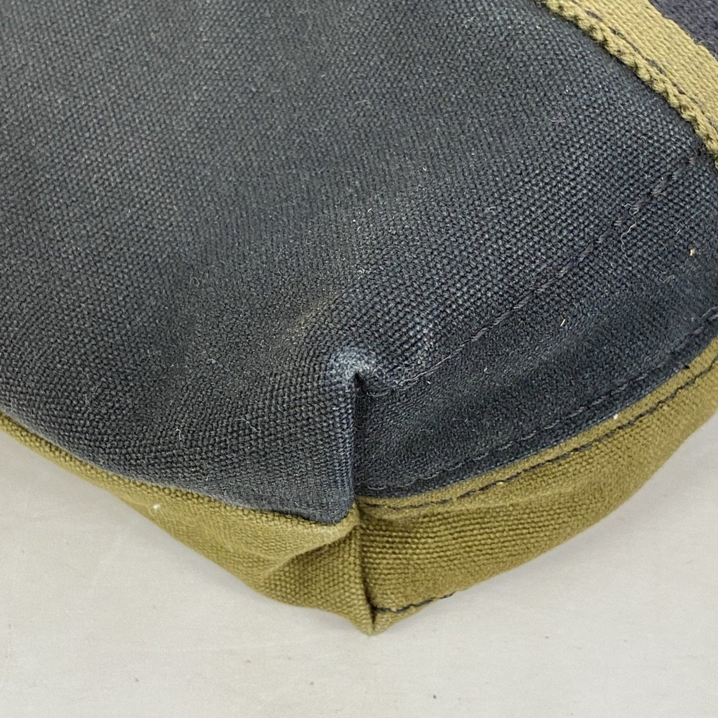 Hermes Black Khaki Canvas Tote Bag (Pre-Owned)