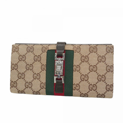 Gucci Brown Canvas Long Wallet (Bi-Fold) (Pre-Owned)