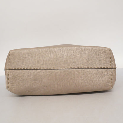 Fendi Grayish Leather Tote Bag (Pre-Owned)