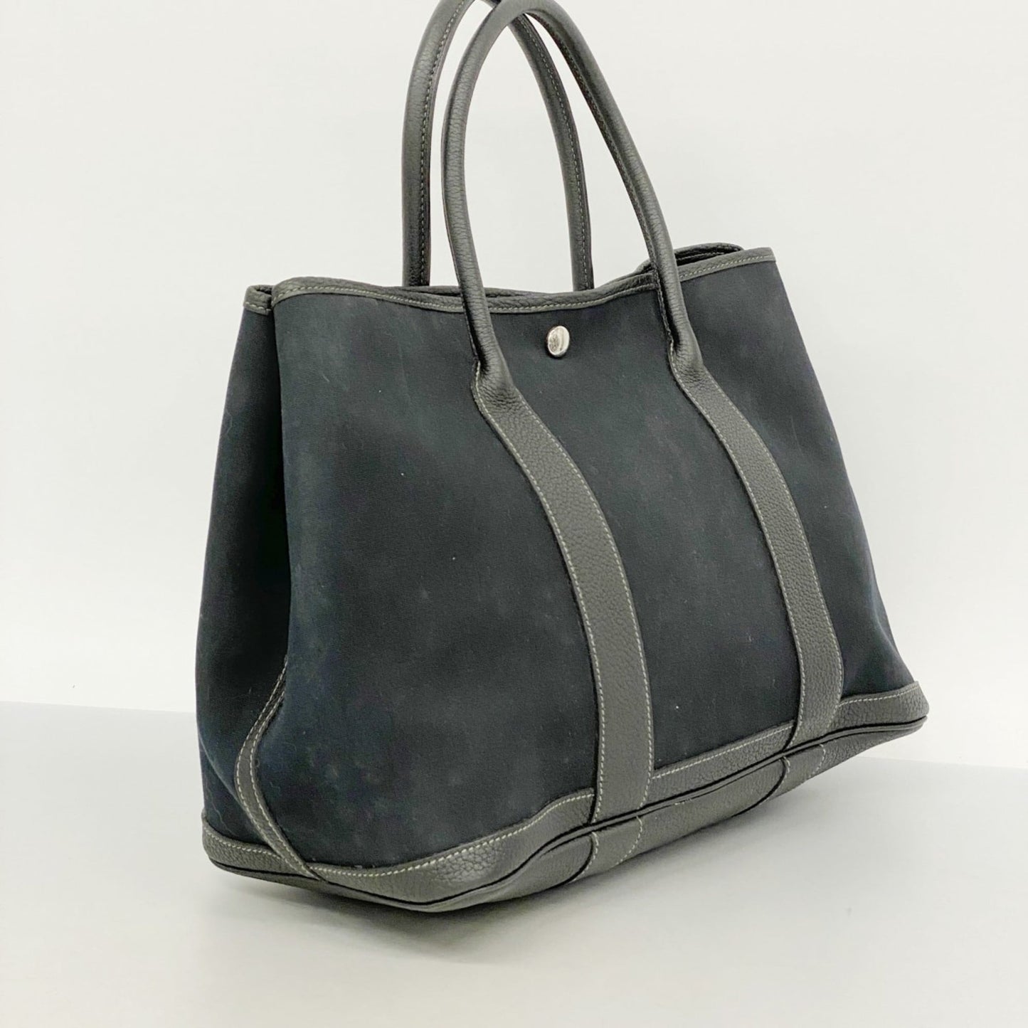 Hermes Black Toile Officier Tote Bag (Pre-Owned)