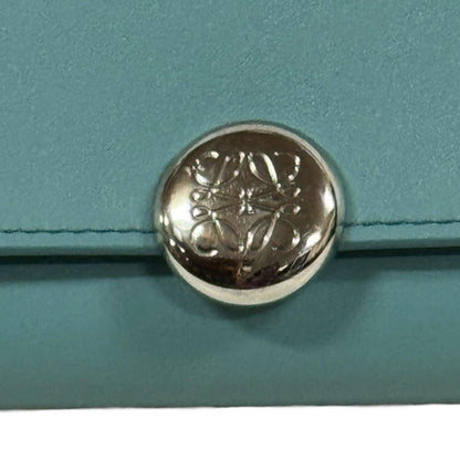 Loewe Blue Green Leather Long Wallet (Tri-Fold) (Pre-Owned)