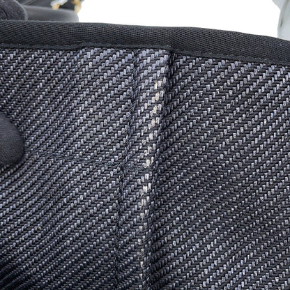 Chanel Navy Black Raffia Leather Shopping Bag Tote Bag (Pre-Owned)