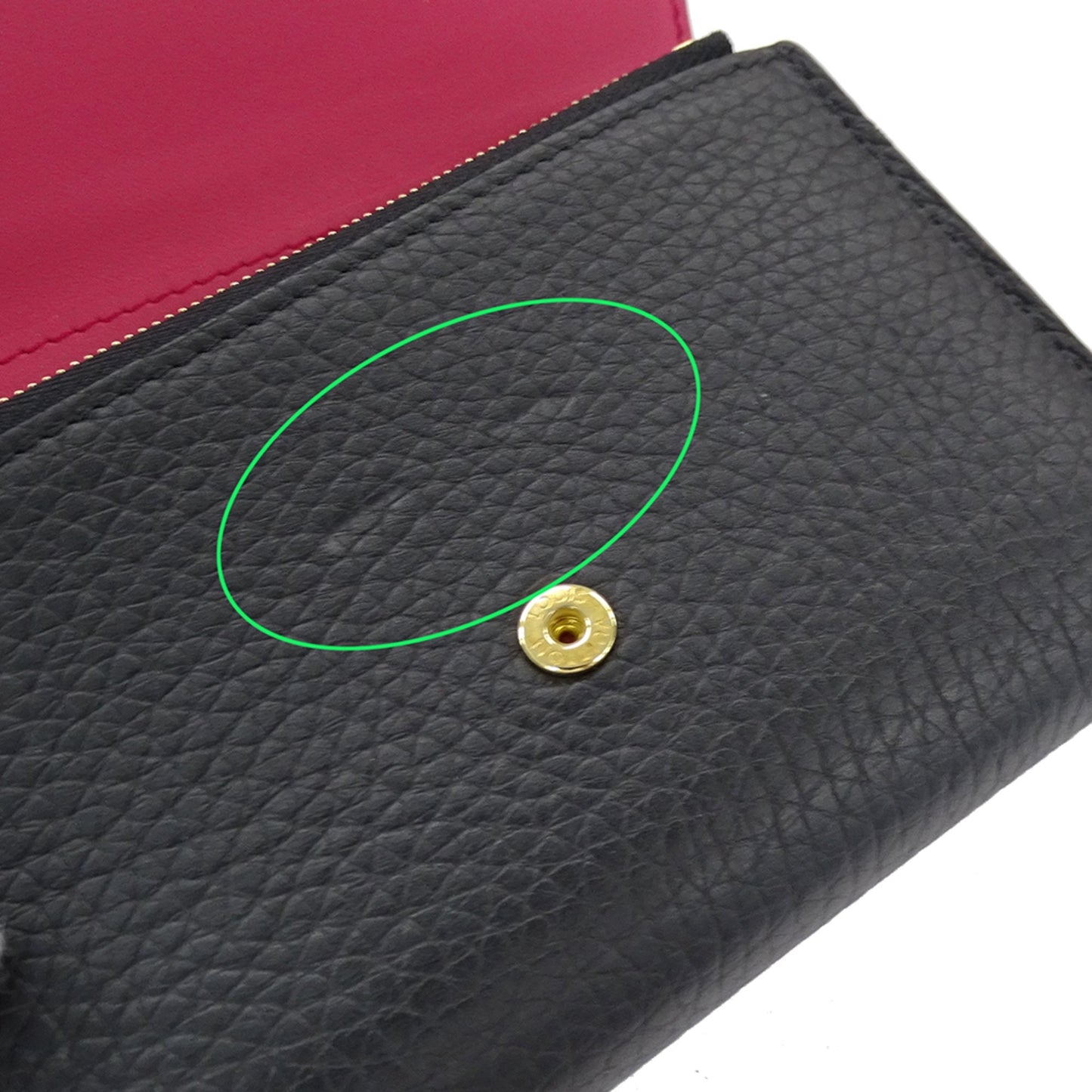 Louis Vuitton Hot Pink Noir Leather Wallet (Tri-Fold) (Pre-Owned)