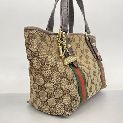 Gucci Brown Canvas Handbag (Pre-Owned)