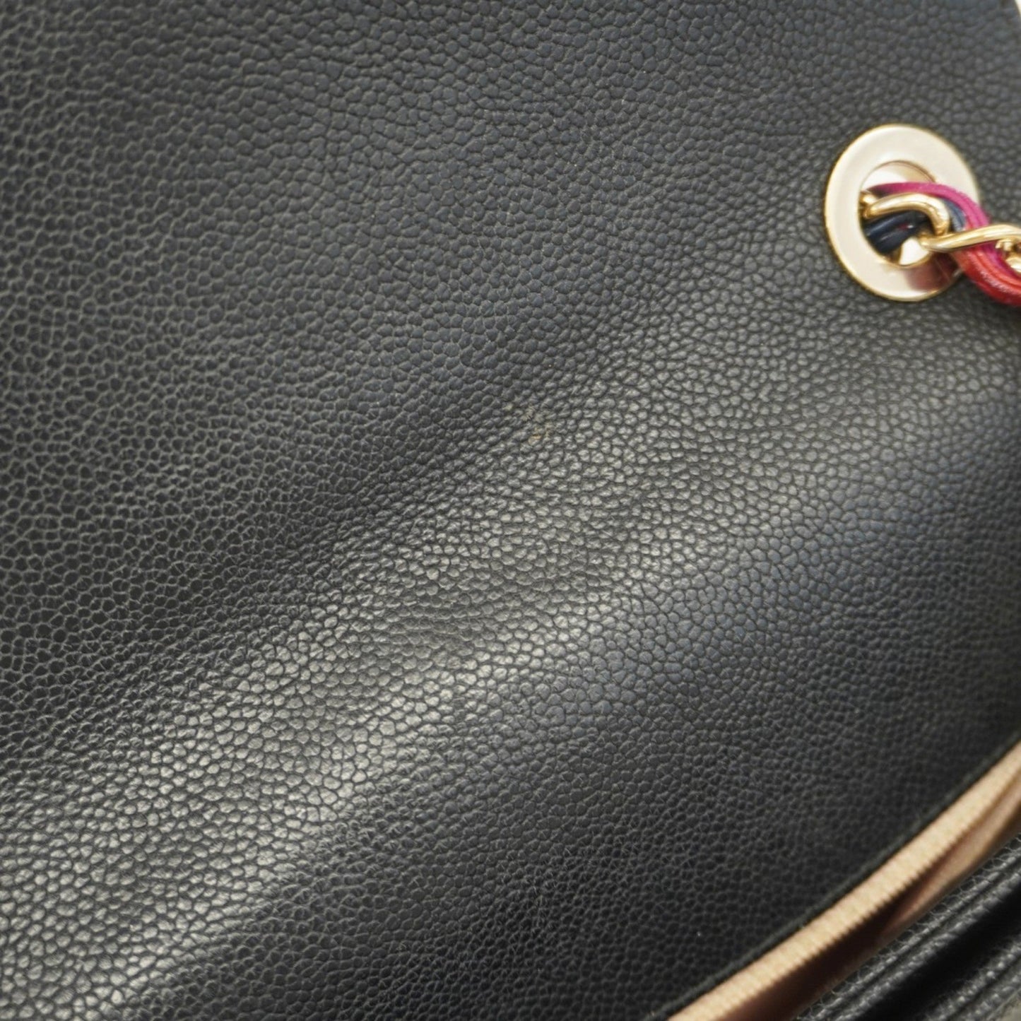 Chanel Black Grained Calfskin Shoulder Bag (Pre-Owned)