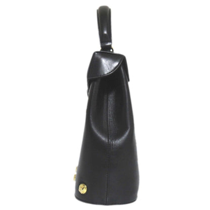 Salvatore Ferragamo Black Leather Handbag Shoulder Bag (Pre-Owned)