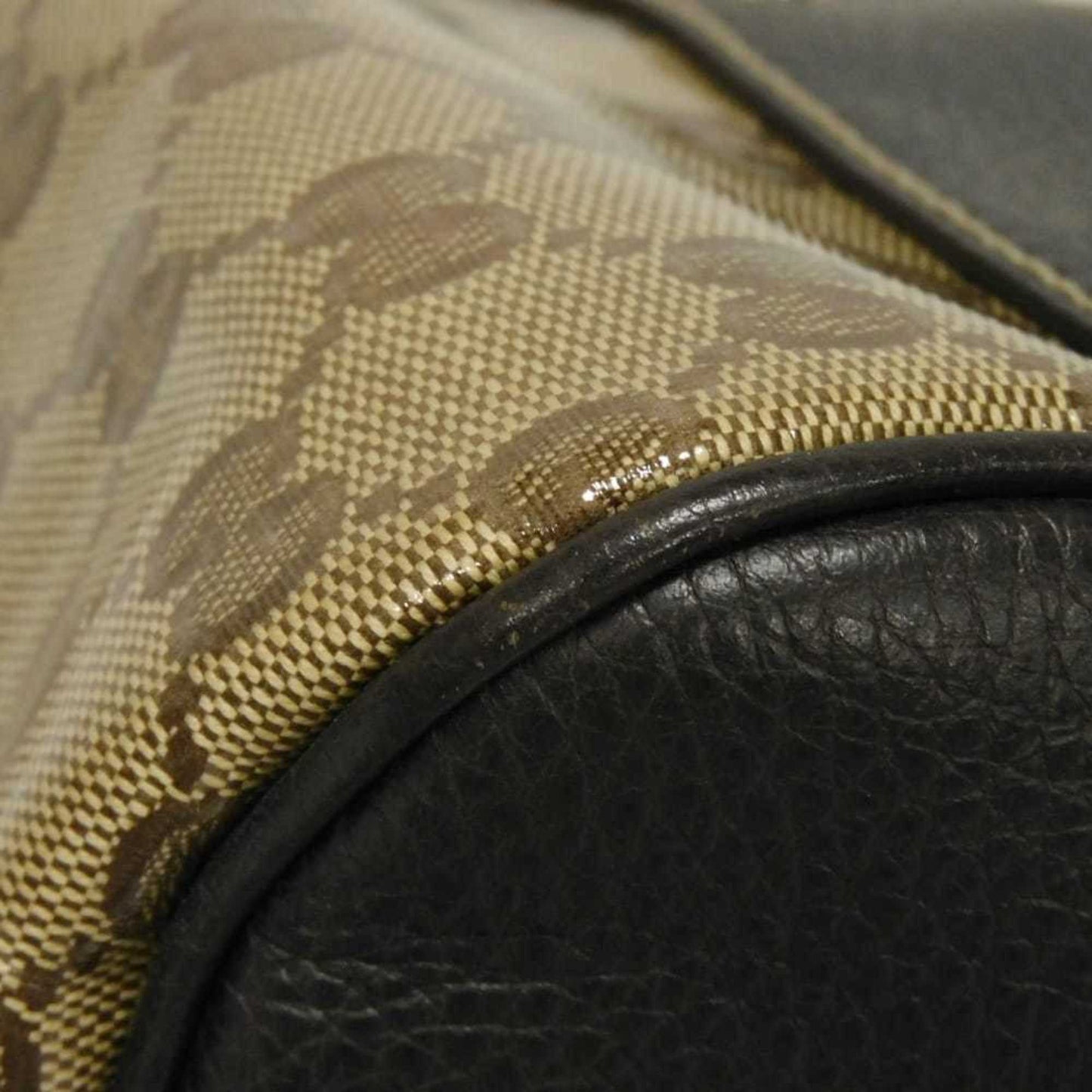 Gucci Beige Brown Gg Crystal Canvas Vinyl Coated Canvas Shoulder Bag Tote Bag (Pre-Owned)