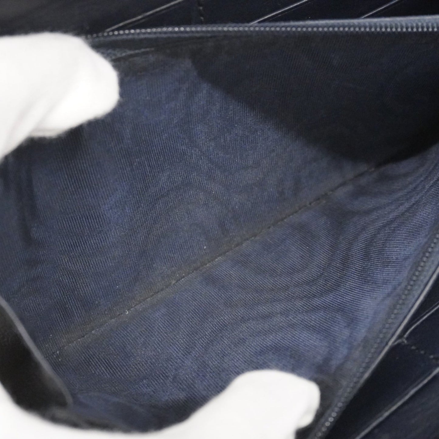 Gucci Navy Leather Long Wallet (Bi-Fold) (Pre-Owned)