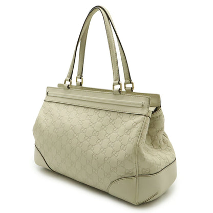 Gucci Ivory Leather Handbag Shoulder Bag Tote Bag (Pre-Owned)