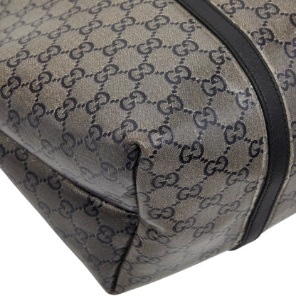 Gucci Black Gray Pvc Leather Tote Bag (Pre-Owned)