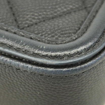 Chanel Black Grained Calfskin Chain/Shoulder Wallet (Pre-Owned)