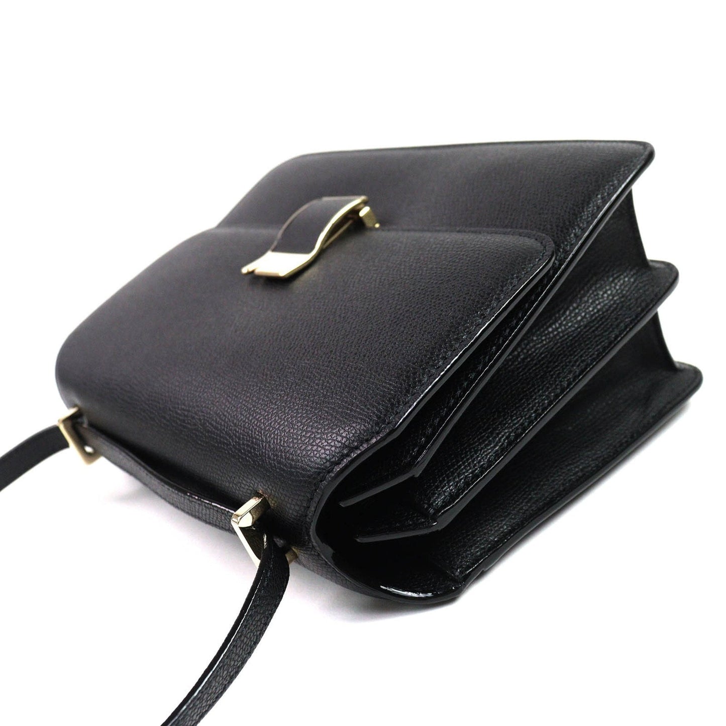 Valextra Black Leather Shoulder Bag (Pre-Owned)