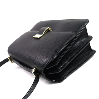 Valextra Black Leather Shoulder Bag (Pre-Owned)