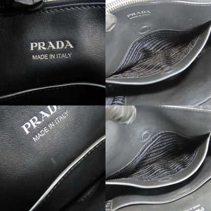 Prada Black Nylon Leather Tote Bag (Pre-Owned)