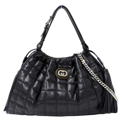 Gucci Black Leather Shoulder Bag Tote Bag (Pre-Owned)