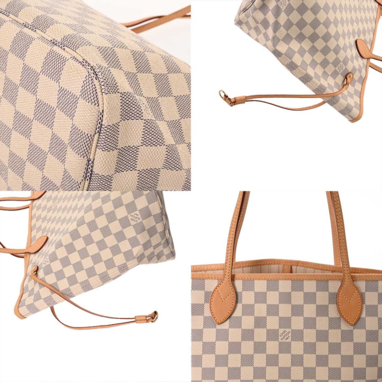 Louis Vuitton White Damier Azur Canvas Tote Bag (Pre-Owned)