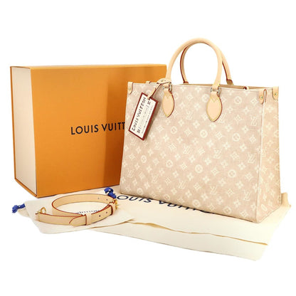 Louis Vuitton Beige Canvas Shoulder Bag Tote Bag (Pre-Owned)