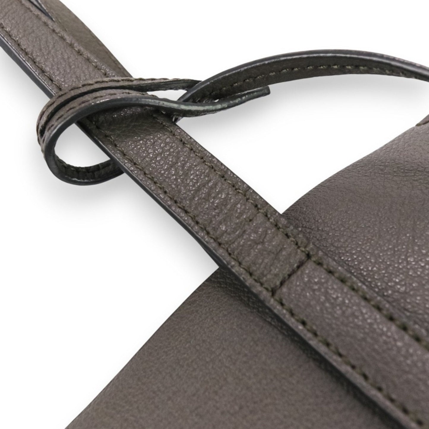 Yves Saint Laurent Gray Leather Pouch Tote Bag (Pre-Owned)