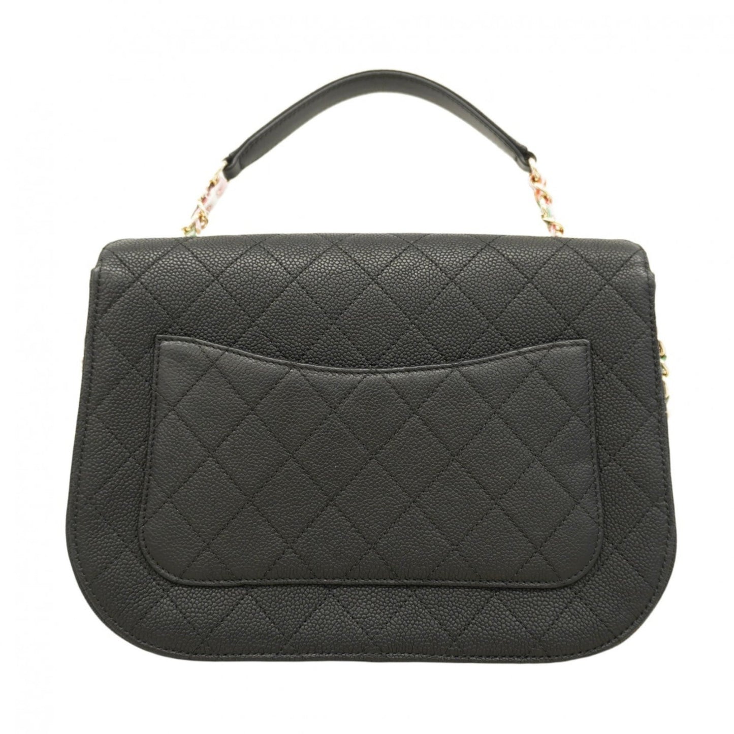 Chanel Black Grained Calfskin Handbag (Pre-Owned)