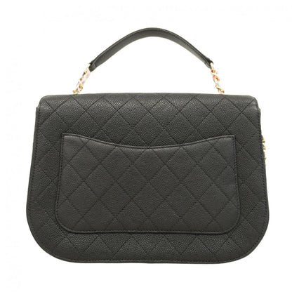 Chanel Black Grained Calfskin Handbag (Pre-Owned)