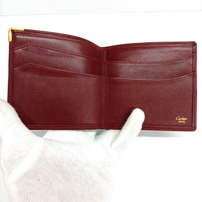 Cartier Bordeaux Leather Long Bill Wallet (Bi-Fold) (Pre-Owned)