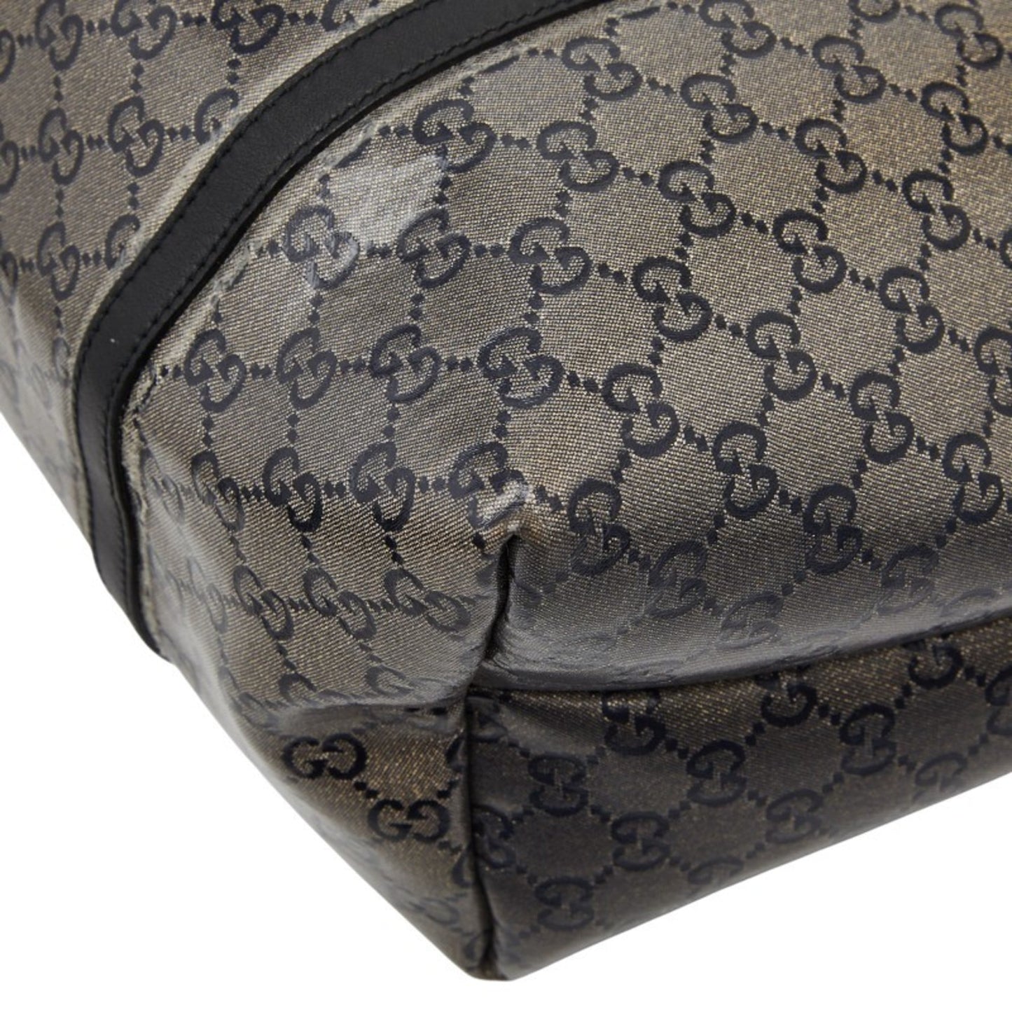 Gucci Black Gray Pvc Leather Tote Bag (Pre-Owned)